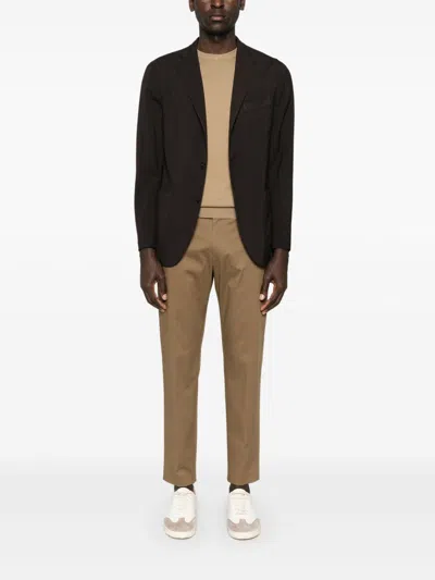 Pt Torino Gabardine Trousers In Brown