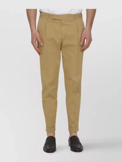 PT TORINO GABARDINE TROUSERS CROPPED HEM CUFFED