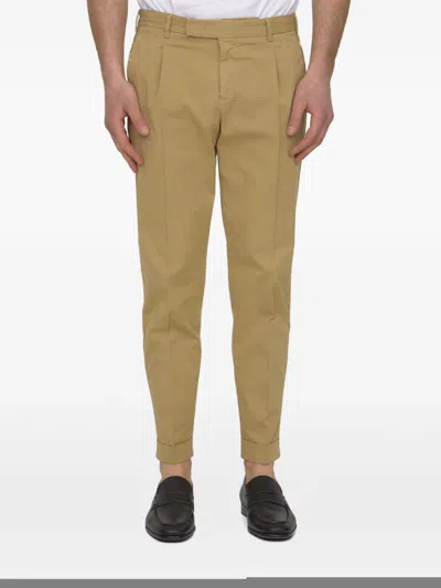 Pt Torino Gabardine Trousers In Neutrals