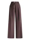 Pt Torino Gabrielle Pleated Velvet Trousers In Purple