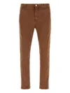 Pt Torino Trousers Stretch Cotton Belt Loops In Brown