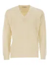 Pt Torino Wool Sweater With V Neck In Nude