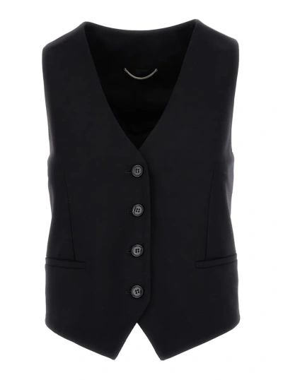 Pt Torino Gilet Wool In Black