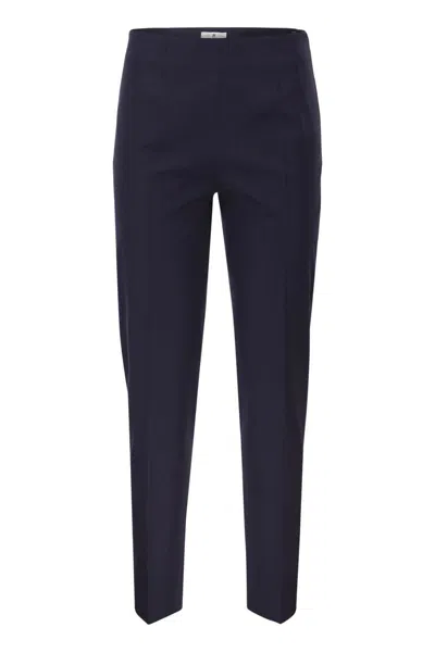Pt Torino Gioia - Slim Trousers In Stretch Viscose In Blue