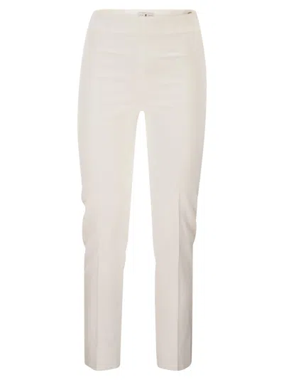 Pt Torino Gioia Slim Trousers In Stretch Viscose In Neutral