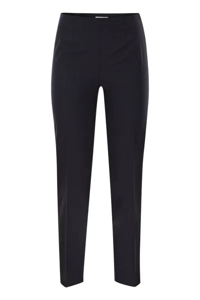 Pt Torino Gioia - Slim Trousers In Stretch Viscose In Black