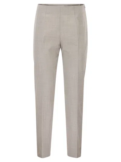 Pt Torino Gioia Stretch Virgin Wool Trousers In Gray