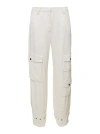 PT TORINO WHITE  GISELLE CARGO PANTS IN VISCOSE WOMAN