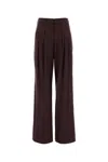 Pt Torino Grape Stretch Wool Blend Wide-leg Pant In Brown