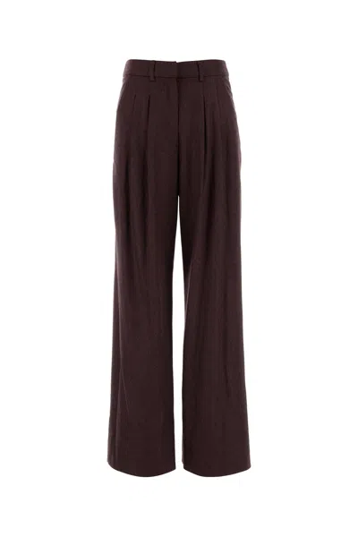 Pt Torino Grape Stretch Wool Blend Wide-leg Pant In Brown