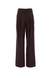 Pt Torino Grape Stretch Wool Blend Wide-leg Pant In Red