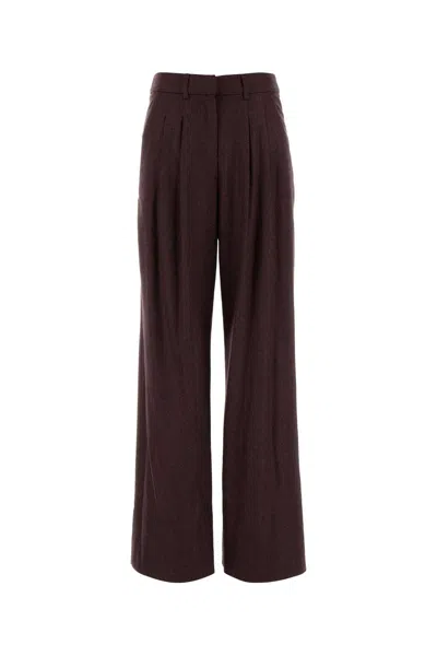 PT TORINO GRAPE STRETCH WOOL BLEND WIDE-LEG PANT