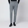 Pt Torino Gray Patterned Wool And Cashmere Trousers In Gray