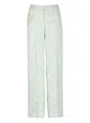 Pt Torino Wide-leg Palazzo Trousers With Elastic Waist In Green
