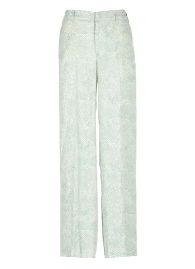 Pt Torino Green Viscose Palazzo Pants