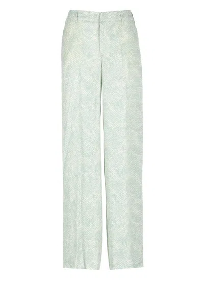 Pt Torino Green Viscose Palazzo Pants