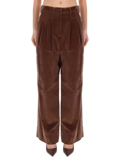 Pt Torino Grey Cotton Trousers In Brown