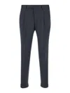 Pt Torino Grey Slim Pants With Concealed Closure In Fabric Man In Blue