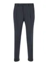 Pt Torino Grey Slim Pants With Concealed Closure In Fabric Man In Blue