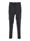 Pt Torino Grey Slim Pants With Concealed Closure In Virgin Wool Man In Gray