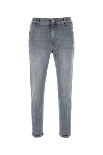 Pt Torino Stretch Denim Jeans Rolled Cuffs Five Pockets In Blue