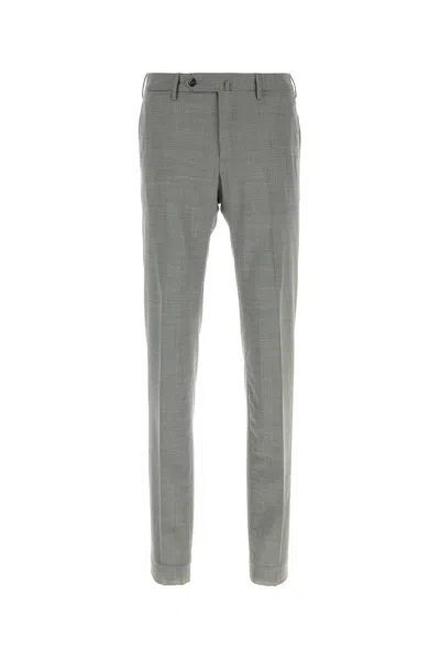 Pt Torino Grey Stretch Cotton Chino Pant In Gray