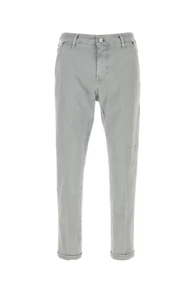 PT TORINO PANTALONE IN COTONE STRETCH GRIGIO  UOMO