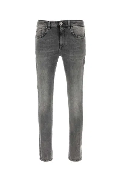 Pt Torino Grey Stretch Denim Jeans In Gray