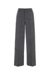 Pt Torino Grey Stretch Wool Blend Palazzo Pant In Gray