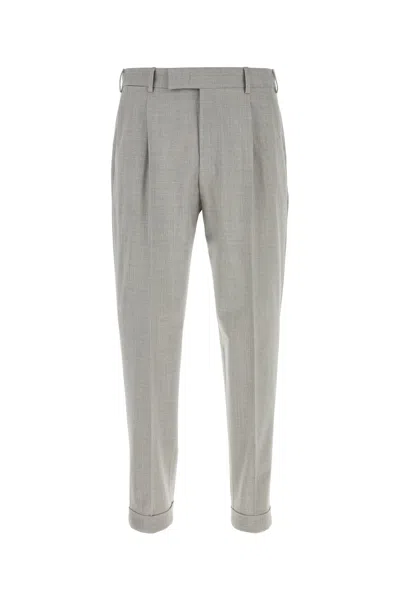 Pt Torino Grey Stretch Wool Pant In Gray