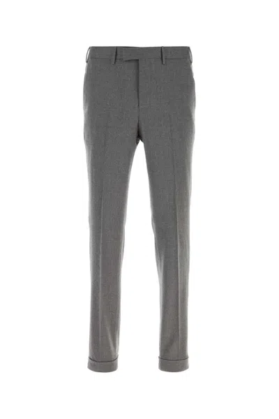 Pt Torino Grey Stretch Wool Pant In Multi