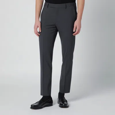 Pt Torino Grey Trousers In Wool Blend In Gray