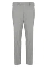 Pt Torino Grey Virgin Wool Trousers In Grey