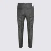 Pt Torino Checkered Trousers With Pockets And Cuffed Hem In Gray
