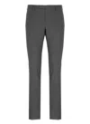 Pt Torino Slim Fit Wool Trousers With Button Detail In Grey