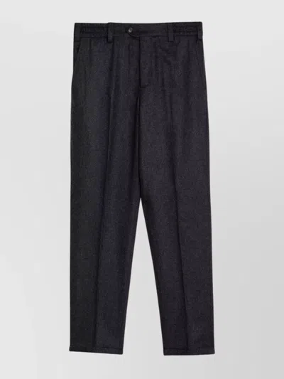 Pt Torino Grey Wool Trousers Exuding Rebel Attitude In Black