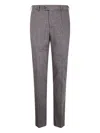 Pt Torino Herringbone-pattern Trousers In Gray