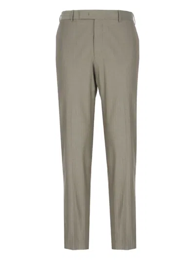 PT TORINO HERRINGBONE-WEAVE TROUSERS