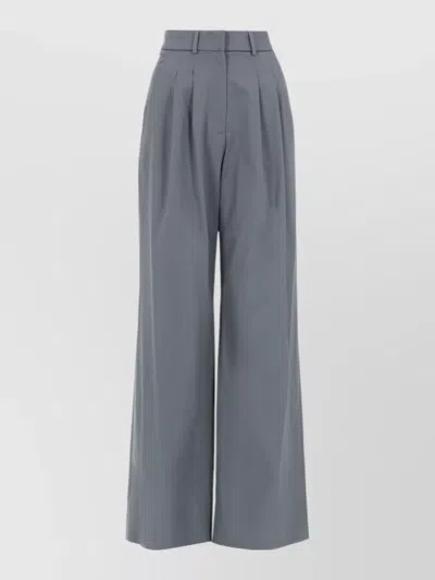 Pt Torino High Waist Pleated Wide Leg Trousers In Gray