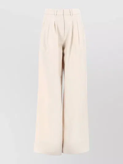 Pt Torino High Waist Wide Leg Pleated Pants In Neutral