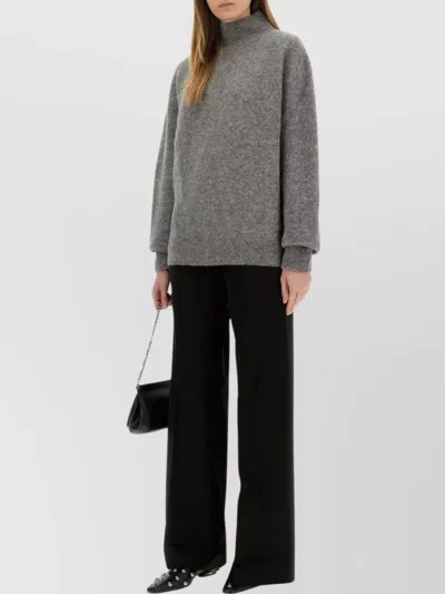 Pt Torino High Waist Wide Leg Trousers With Belt Loops