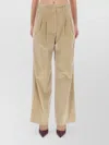 Pt Torino High Waist Wide Leg Trousers With Pockets In Brown