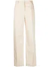 Pt Torino High-waisted Straight Trousers In Neutrals