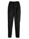 Pt Torino Linen Trousers With Elastic Waistband And Pleats In Black