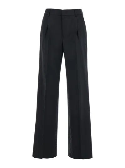 Pt Torino High-waisted Pleated Wool-blend Pants With Straight Hem For Women In Animal Print