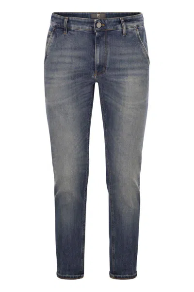 Pt Torino Indie - Stretch Cotton And Cashmere Denim Trousers In Blue