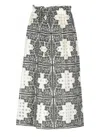 Pt Torino Elastic Waist Floral Pattern Flared Hem Skirt In Grey