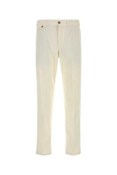 Pt Torino Ivory Stretch Corduroy Pant In Neutral