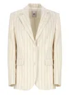Pt Torino Linen Blend Blazer Embroidered Stripes