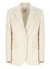 Pt Torino Linen Blend Blazer Embroidered Stripes